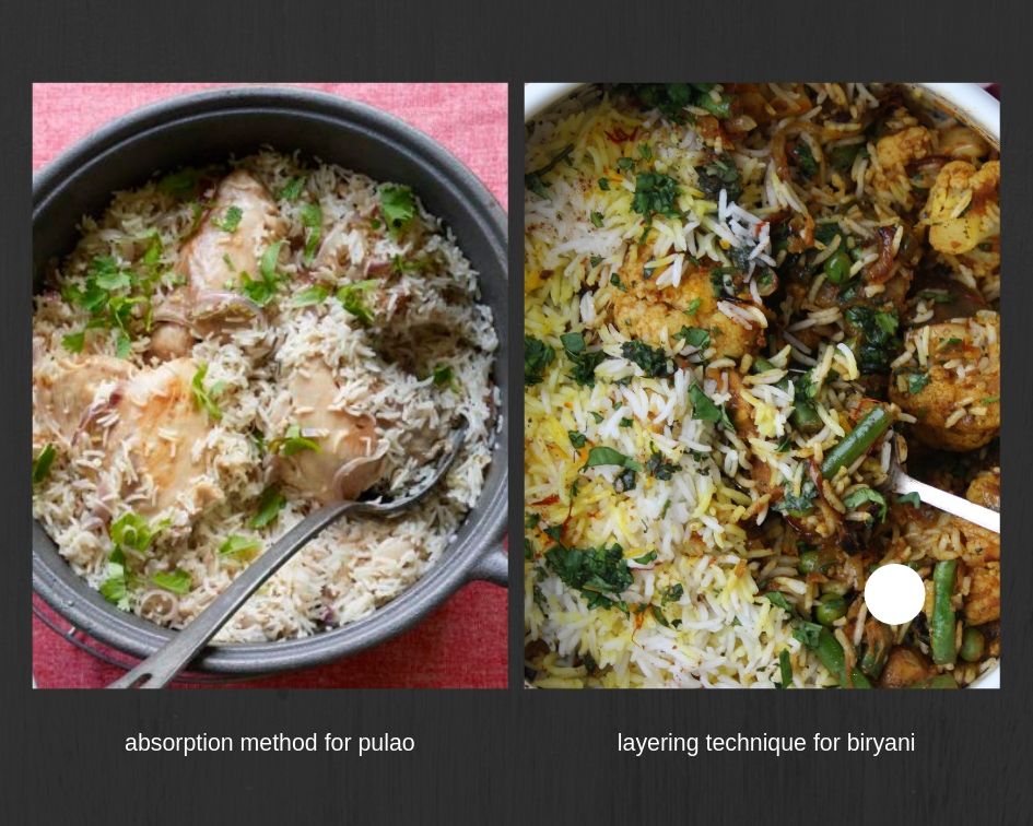 biryani | pulao| food dishes| rice| meat| vegetables