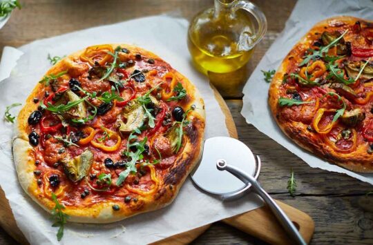 Varities of baked dishes| Vegetable vegan pizza